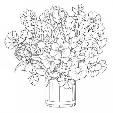 Flower Bouquet coloring pages - Printable coloring pages