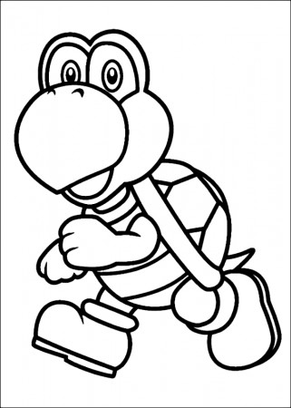 Drawing of Koopa Troopa the turtle di Super Mario coloring page