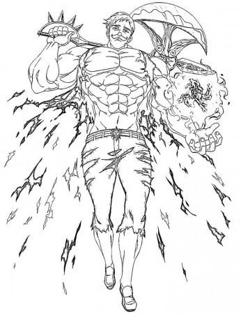 Escanor from Seven Deadly Sins Coloring Page - Free Printable Coloring  Pages for Kids