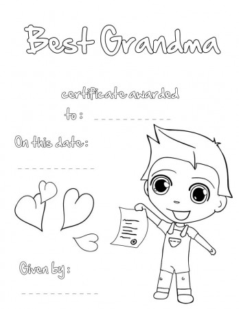 Best grandma certificate coloring pages - Hellokids.com