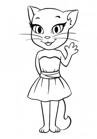 Online coloring pages Coloring page Angela cat Tom and Angela, Coloring  pages for kids.