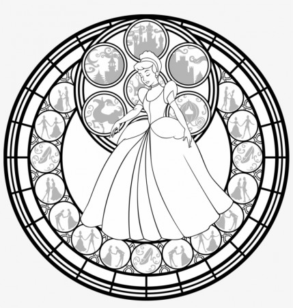 Stained Glass Window Coloring Pages - Mandala Princess Coloring Book PNG  Image | Transparent PNG Free Download on SeekPNG