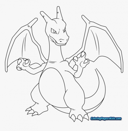 Mega Charizard X Coloring Page - Charizard Pokemon Coloring Pages, HD Png  Download , Transparent Png Image - PNGitem