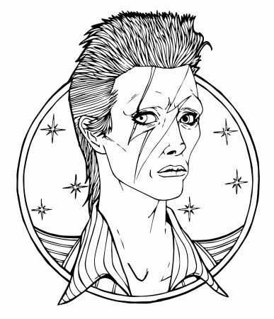 Download David Bowie coloring page by Austin artist | Austin Music ...