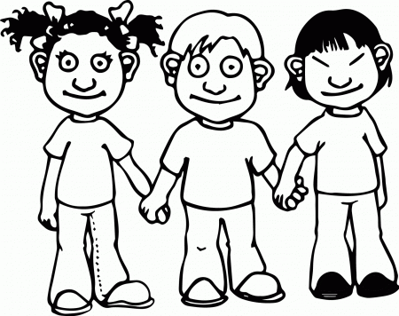 Children Friendship Coloring Page | Wecoloringpage