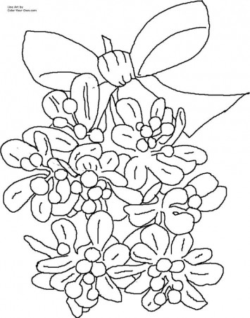 Christmas Coloring Pages- | Christmas Mistletoe Coloring Page ...