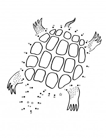 Turtle Dot To Dots Coloring Page - Free Printable Coloring Pages ...
