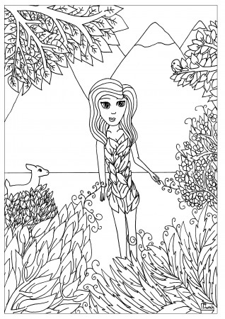 Flower girl - Anti stress Adult Coloring Pages