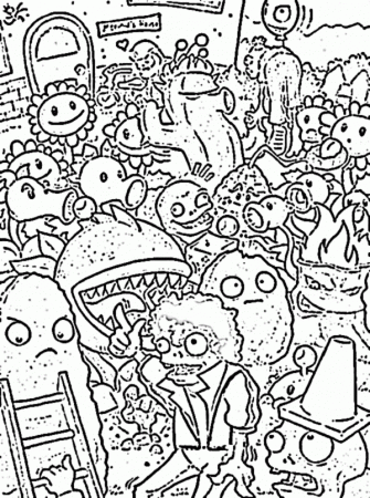 plants vs zombies coloring pages to download and print for free