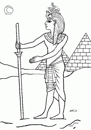 Free Online Printable Kids Colouring Pages - Egyptian Pharaoh ...
