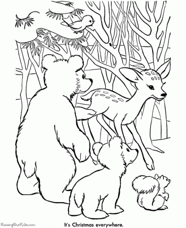 Christmas Coloring Pages - Animal Fun!