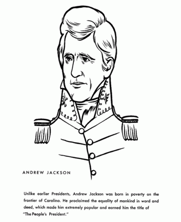 Bluebonkers : US Presidents coloring pages - President Andrew 