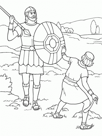 Free David And Goliath Fight Coloring Page Free Printable Coloring ...