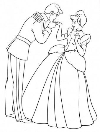 Walt Disney Coloring Pages - Prince Charming & Princess Cinderella ...
