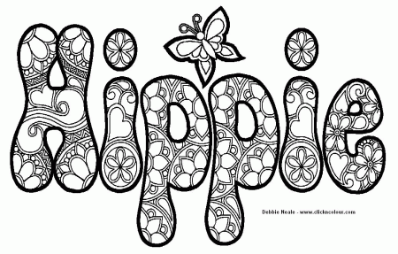 Hippie - Coloring Pages for Kids and for Adults