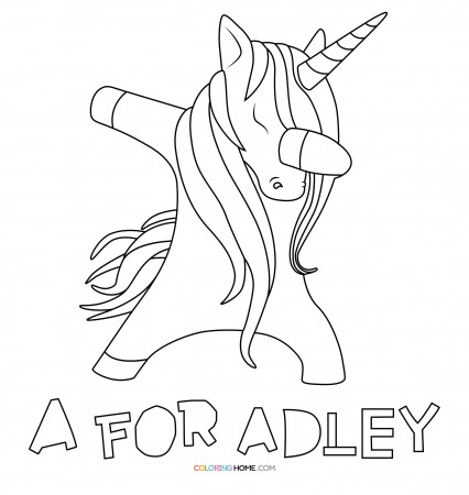 A for Adley coloring page