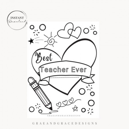 Best Teacher Coloring Page Teacher Appreciation Printable | Etsy