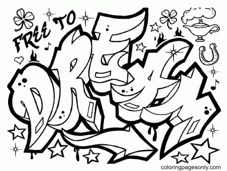 Graffiti Coloring Pages - Coloring Pages For Kids And Adults