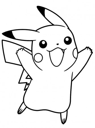 Happy Pikachu Coloring Page - Free Printable Coloring Pages for Kids