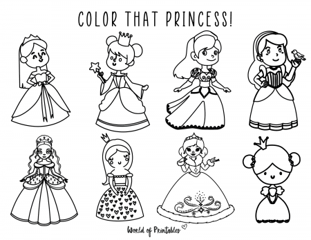 50+ Best Princess Coloring Pages | Free Printables For Kids - World of  Printables