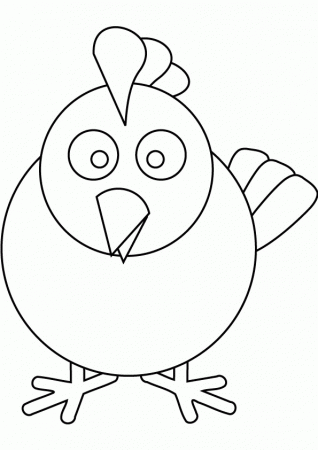 6 Pics of Easy Chicken Coloring Pages - Chicken Clip Art Black and ...