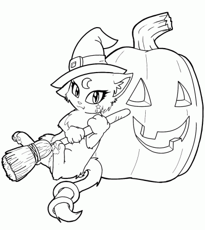 Kitty Cat Free Halloween Coloring Pages For Kindergarten ...