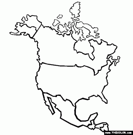 North America Coloring Page | Free North America Online Coloring