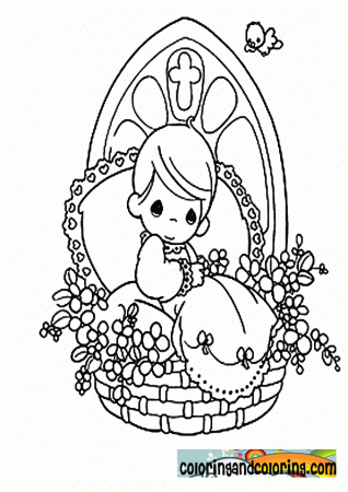 baptism precious moments coloring page | Coloring and coloring