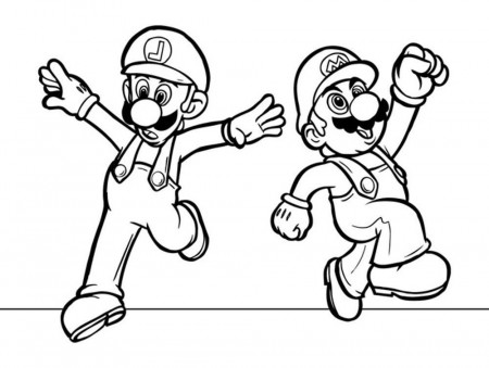 mario and luigi coloring pages - Printable Kids Colouring Pages