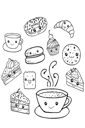 Kawaii Food Coloring Pages Free Printable | Food coloring pages, Coloring  pages, Kawaii food