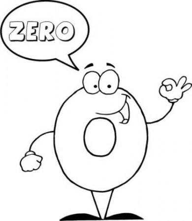 Number 0 Says ZERO coloring page | Free Printable Coloring Pages