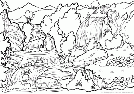 Waterfall: Coloring Pages &Amp; Books - 100% Free And Printable! - Coloring