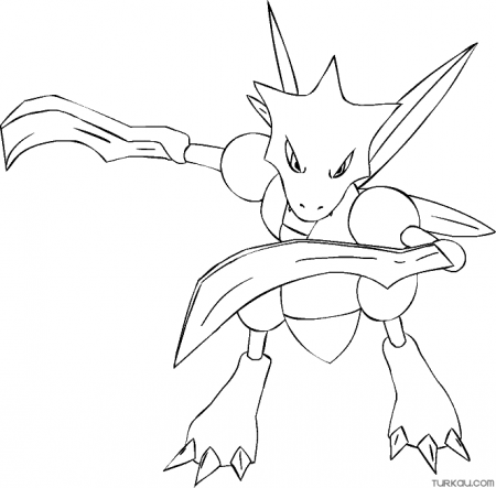 Pokemon Scyther Coloring Page » Turkau