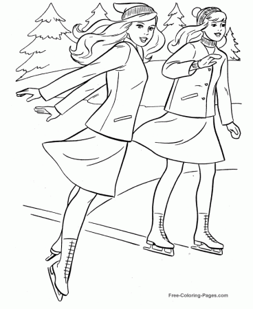 Ice Skating Coloring pages for girls