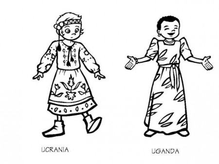Uganda costumes and ukraine costumes coloring pages | Coloring pages, Color,  Costumes