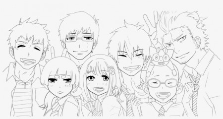 Blue Exorcist Coloring Pages 3 By Karen - Ao No Exorcist Lineart - 1280x623  PNG Download - PNGkit