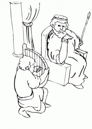 Playing Harp 4 Coloring Page - Free Printable Coloring Pages for Kids