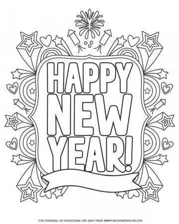 Happy New Year Coloring Pages for 2021 - Fun Loving Families
