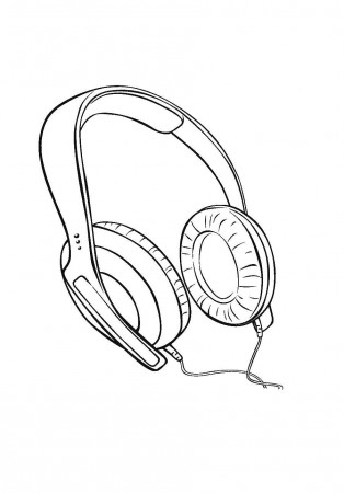 Online coloring pages phones, Coloring page Headphones the objects.