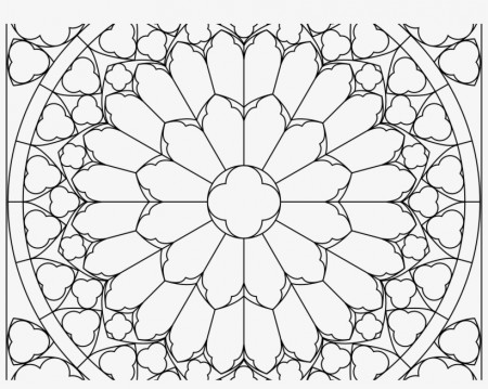 Stained Glass Window Coloring Pages Free With Rose - Stained Glass Windows  Colouring Pages - 1600x1200 PNG Download - PNGkit