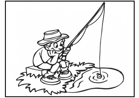 Patient Fisherman Coloring Page - Free Printable Coloring Pages for Kids