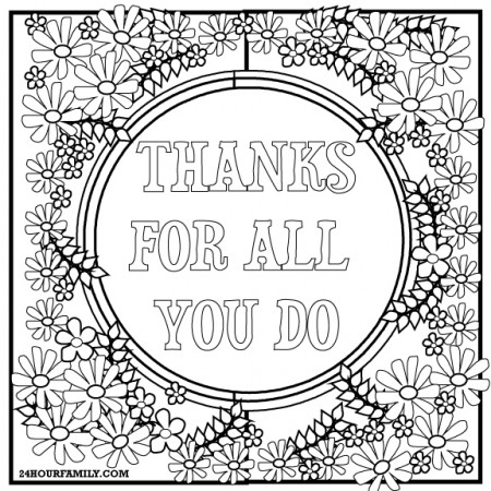 16 Thank You Coloring Pages (Free Printable) - 24hourfamily.com