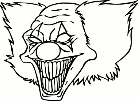 Scary Clown Pictures To Color - Coloring Pages for Kids and for Adults