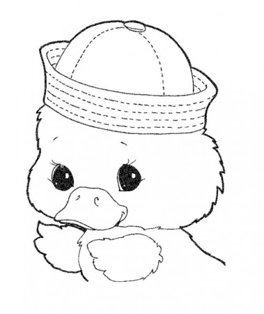 Cute Baby Duck Wear A Hat Coloring Pages | Kids Coloring Pages ...