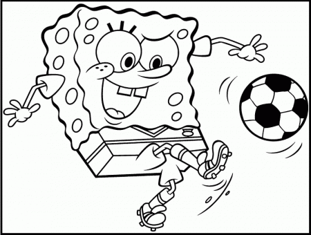 Spongebob Squarepants Kick A Ball Coloring Pages For Kids #gkB ...