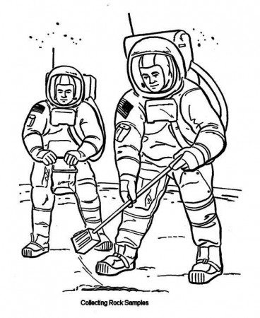 Two Astronauts Collecting Rock Samples From Moon Soil Coloring Page -  Download & Print Online Coloring Pages for Free | Color Nimbus