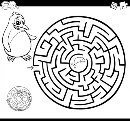 Premium Vector | Maze or labyrinth coloring page