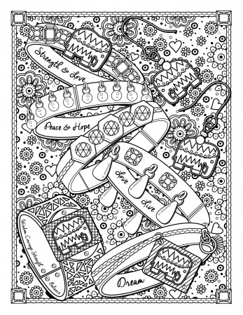 Book jewelry jewels - Fashion Adult Coloring Pages