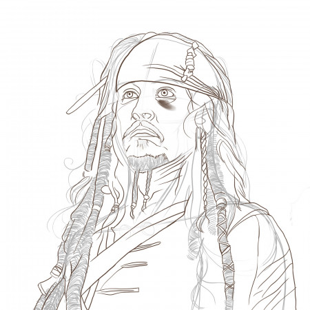 Disney jack sparrow coloring pages free