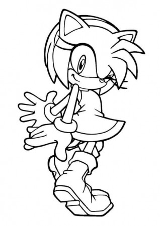 Amy Rose From Sonic The Hedgehog Series Coloring Page (With images ...
